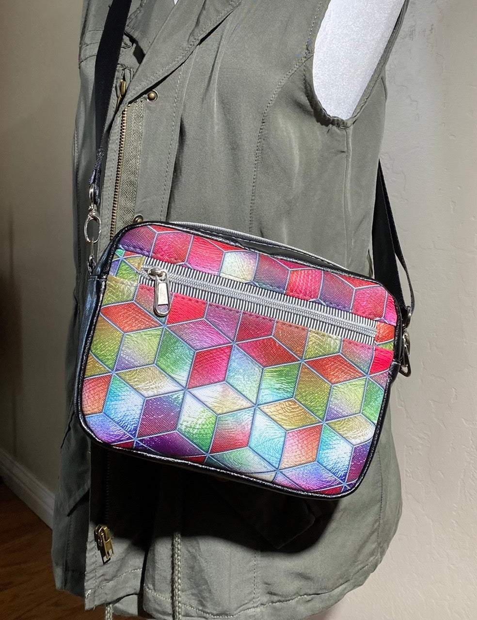 Stained Glass Faux Leather Crossbody Bag – From A Thread