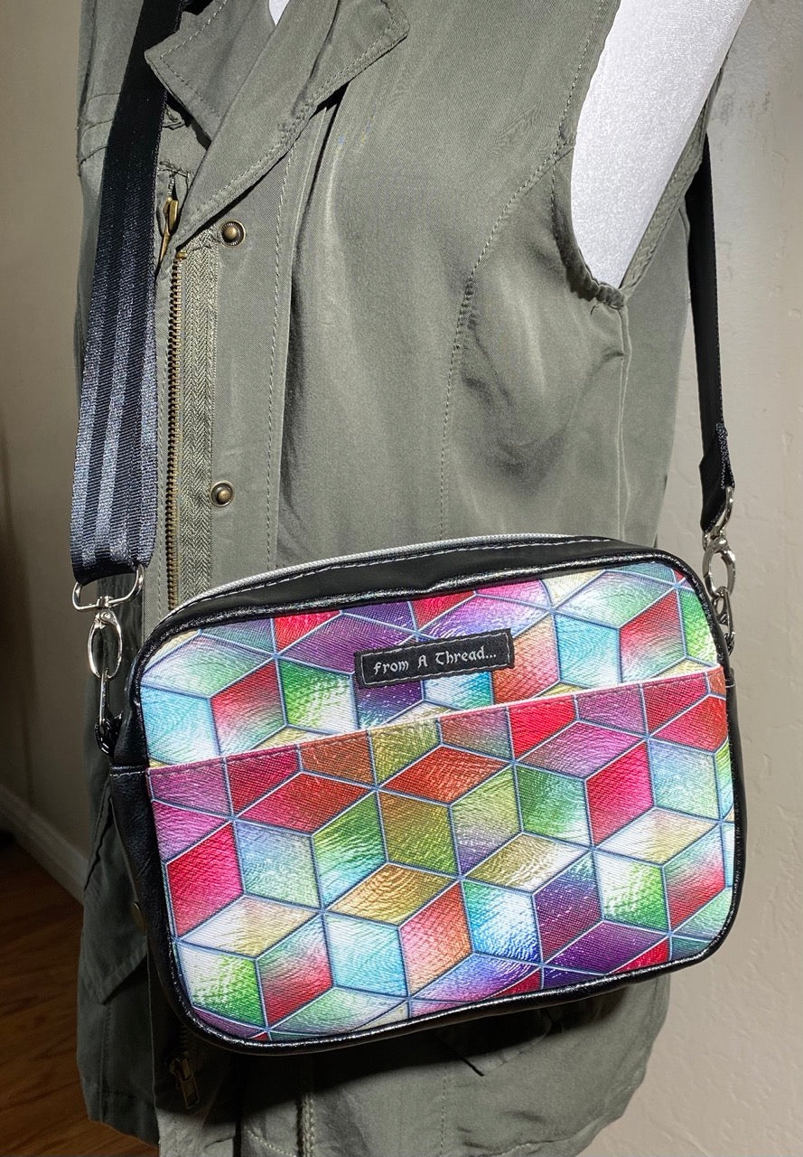 Stained Glass Faux Leather Crossbody Bag